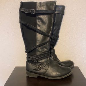 Torrid size 12 black knee high wide calf boots